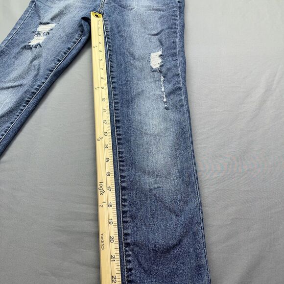 Universal Thread Women's Skinny Mid Rise Distressed Jeans 2/26R Raw Hem Stretch - Picture 10 of 16